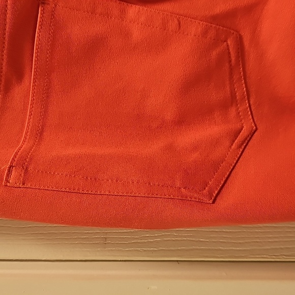 Vibrant Orange Cropped Jeans for Women - Picture 4 of 13
